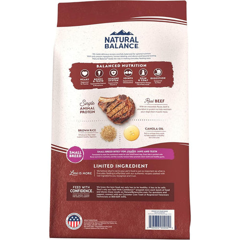 Natural Balance Beef & Brown Rice Small Breed Dry Dog Food 4lb - Poudre Pet & Feed Supply 2